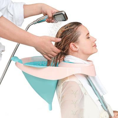 Haarwaschbecken mit verstellbarem Riemen, Rohr-Ohrstöpsel, zusammenklappbare Shampoo-Tabletts, mobile Haarwäsche