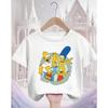 The Simpsons Cartoon Casual T Shirt Children Boys Girls Summer Cute Kawaii Crew Neck Fashion Street Tops