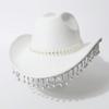 Western cowboy top hat imitation ivory rhinestone casual top hat small bell fringed jazz hat