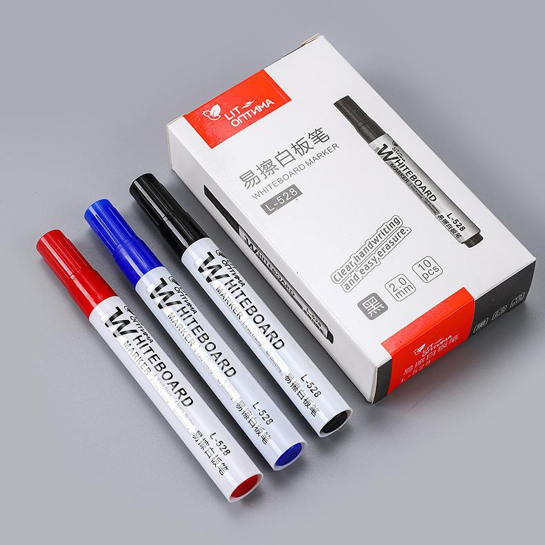 Erasable Water-based Whiteboard Markers - Black, Red, Blue - Easy To Erase, Large Tip for Office/Meeting Use