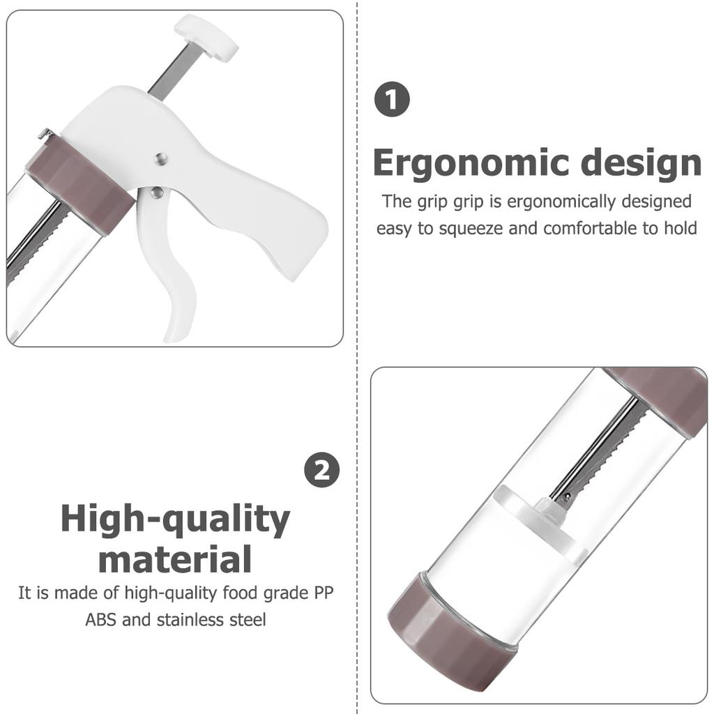 Cookie Press Set Cookie Press Gun Kit Biscuit Maker Churro Maker Cookie Press Machine with 13 Cookie Discs 6 Icing Nozzles Cake
