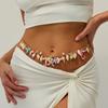 Ocean Wind Imitation Pearl Starfish Pendant Waist Chain, Wind Color Conch Shell Seahorse Body Chain