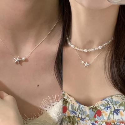 Women's S925 Starfish Pearl Simple Daily Necklace
