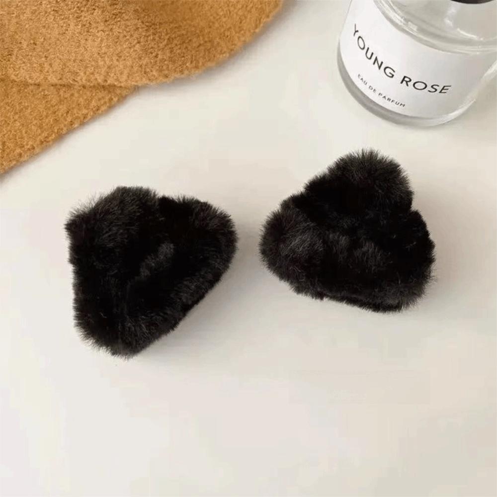 

Плюшеві затискачі для волосся у формі котячих вушок Пухнасті затискачі для хвоста Затискачі для чубчика Жіночі аксесуари для голови чорний