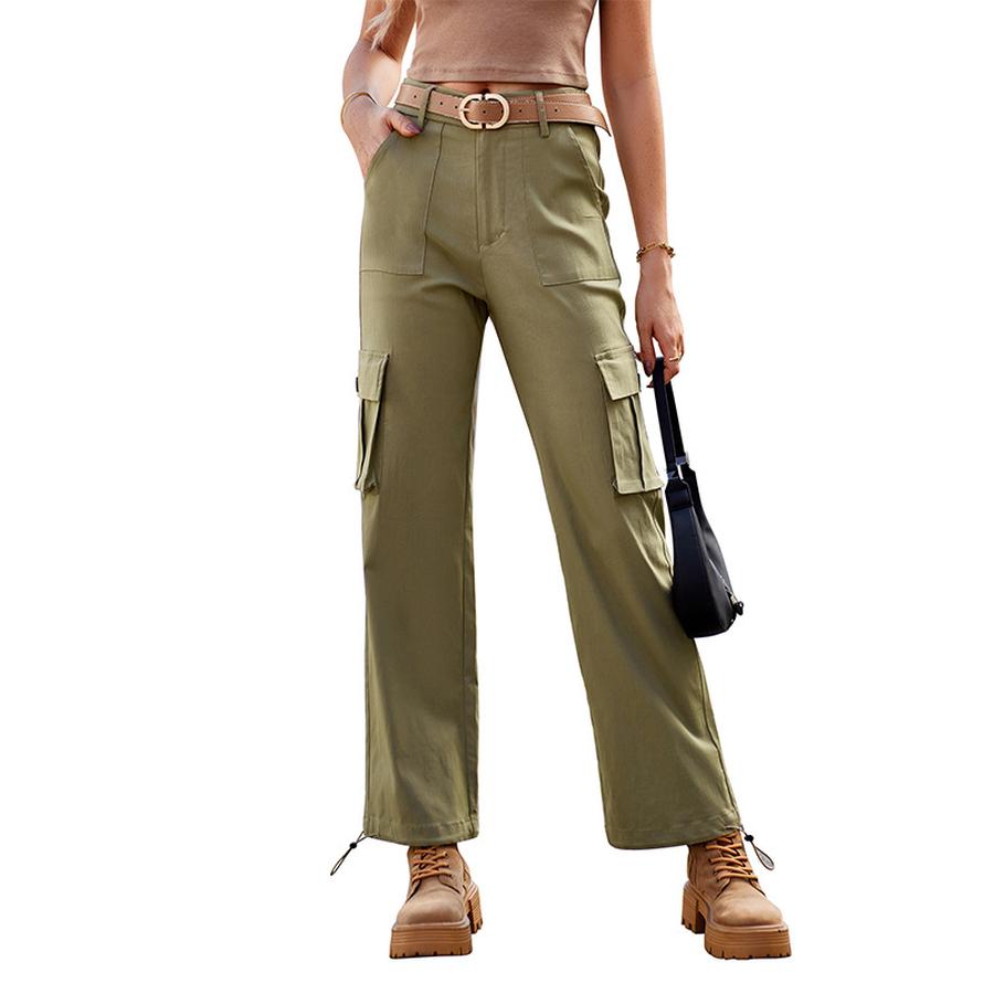 

Workwear Pants Women s Loose Fit Straight Leg Trousers Autumn High Waist Long Pants Trendy Brand XL армія зелений колір