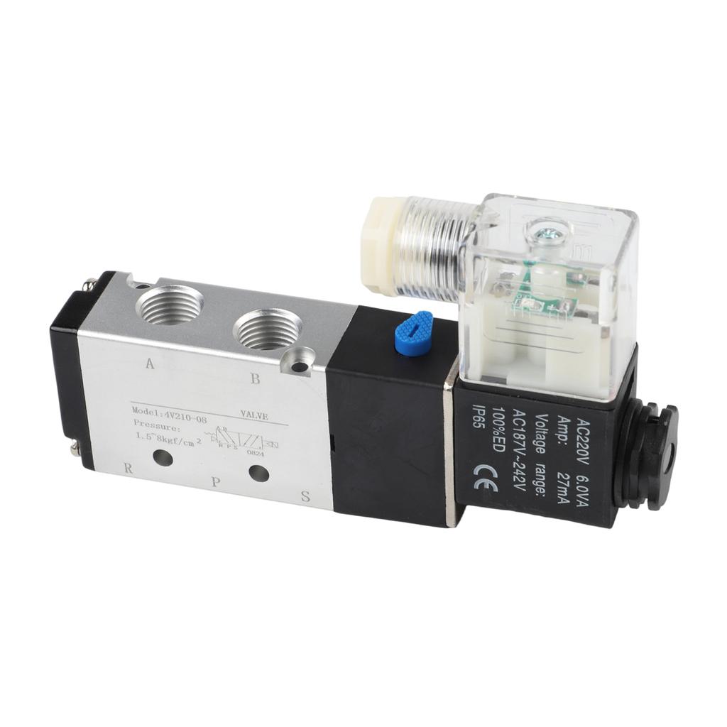 1pc 4V210-08 Pneumatic Solenoid Valve 2-position 5-way Valve 1/4-inch BSPT Interface For Pneumatic Control Systems