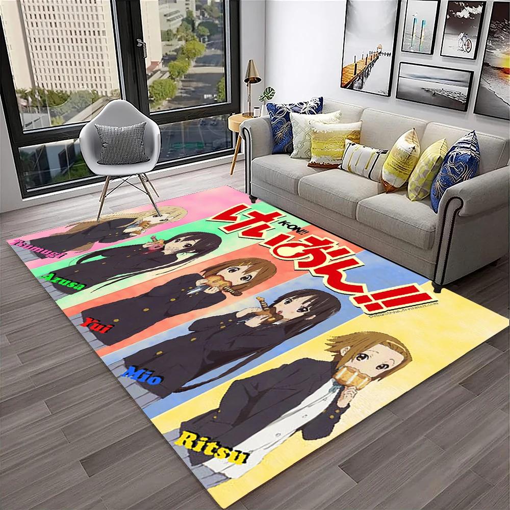 Kawaii Girls K-ON Cartoon Cute Lolita Carpet Rug for Home Living Room Bedroom Sofa Doormat Decor,kid Area Rug Non-slip Floor Mat