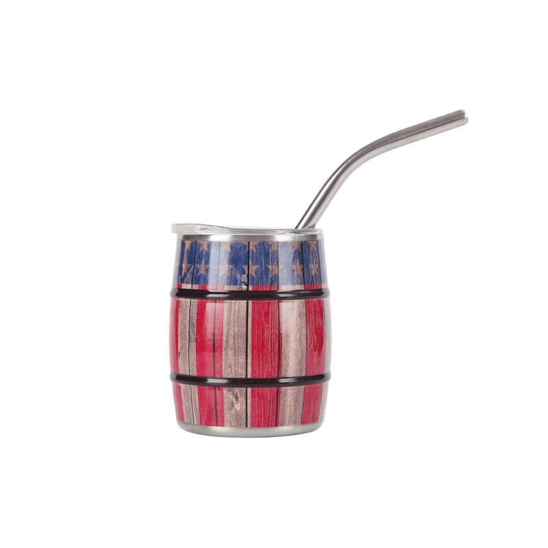 

3 унции бочкообразный винный стакан портативный соломенный удобный стакан из нержавеющей стали