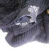Great CHANEL Scarf Embroidered Handwritten Logo Sequin Knit Black Cashmere 22A Used