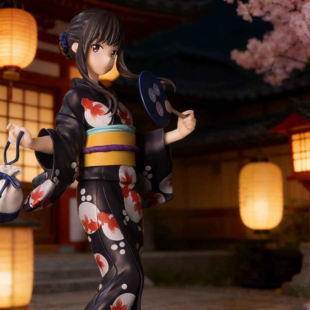 Black Yukata Girl Figure Ambiance Desktop Decoration Collectible Figurine Essential Gift Festivals Birthdays 1pc for and Articulated Detailed Movable