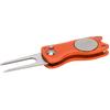 Golf Green Fork Stainless Steel Foldable Golf Divot Repair Tool with Button MagneticOrange