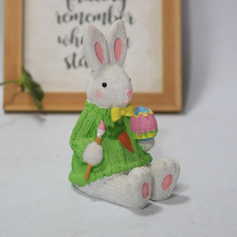 Osterhase Figur Harz Gewebte Kaninchen Skulptur Schlafsaal Party Dekoration