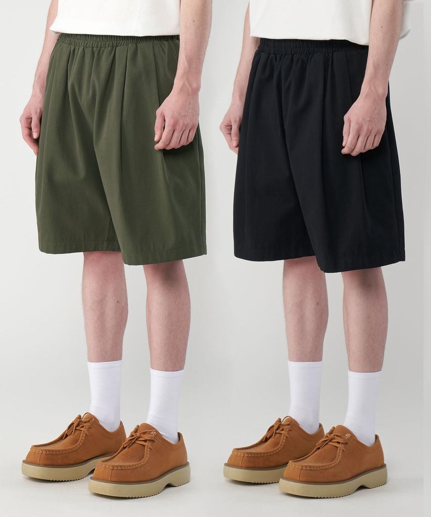 UNTAPPED STUDIO [2Pack] Bermuda Cotton Double-Pleated Wide Half Shorts 3 Colors