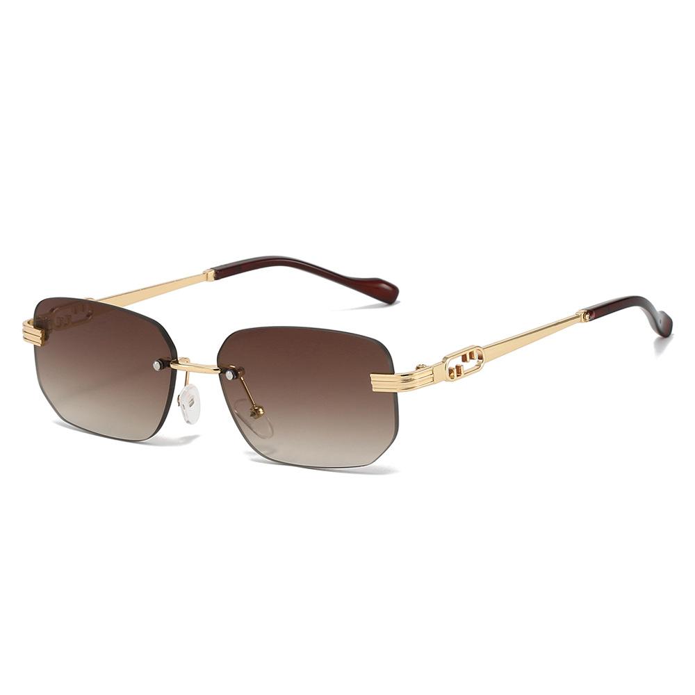 2025 Square Rimless Sunglasses Women Classic Fashion Travel Casual Metal Sun Shades Brand Designer