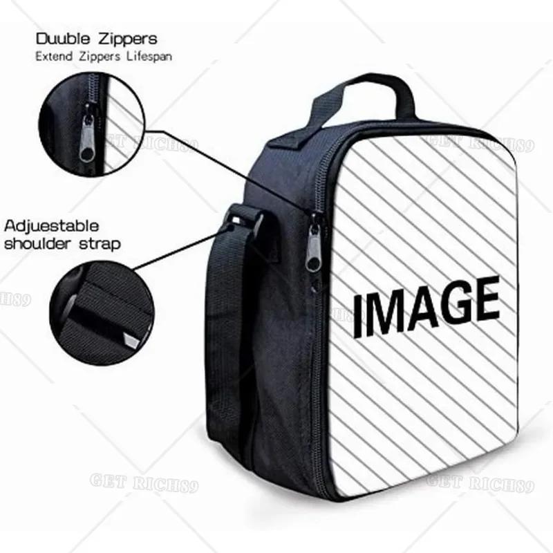 Cool Dragon Print Lunch Bag for Kids Boy Girls Insulated Lunch Box Adjustable & Removable Tote Bag Kits for School Work