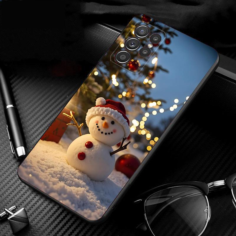 Phone Case For Samsung Galaxy S25 S24 S23 S22 S21 Ultra S24 S23 S22 S21 S25 Plus S24 S25 FE Cute Snowman Christmas