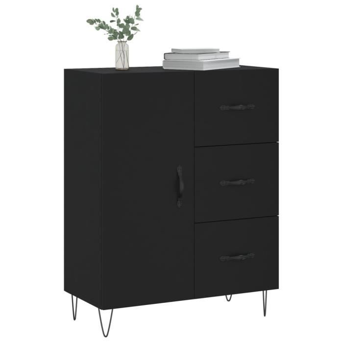 VidaXL Buffet noir 69,5x34x90 cm bois d'ingénierie 827909
