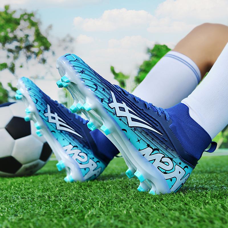 Unisex Football Boots High-top Rubber Tie High Elastic Socks Training Artificial Grassland Outdoor Sports Training Football Shoes
