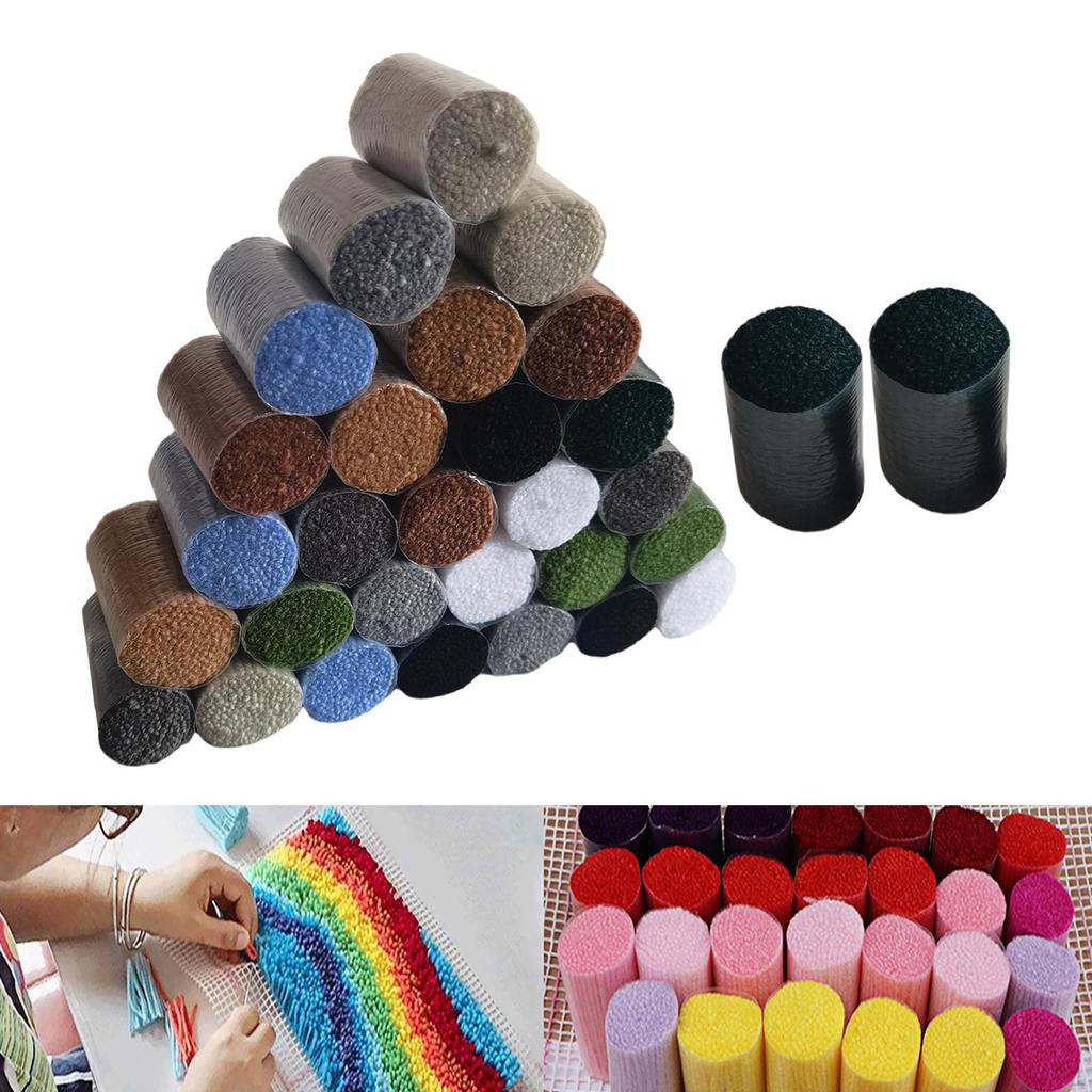 30 Pieces Acrylic Yarn Latch Hook Supplies Thread Cutter Carpet Cushion Cover Multicolored