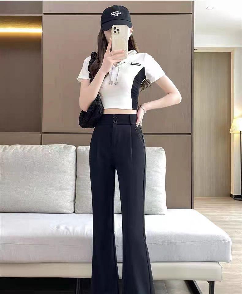 Women's Micro-Flared High-Waisted Bell Bottoms - 2026 Summer Slimming Casual Wide-Leg Pants