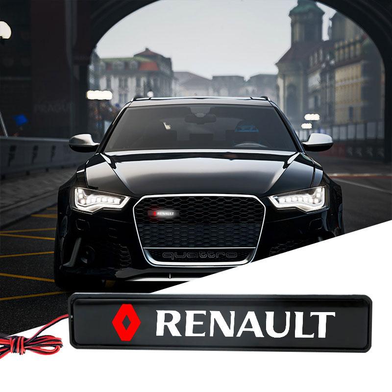 Automobile Decorative Lamp Front Cover LED Badg Decorative Badge for Renault DUSTER Megane 2 3 Clio 4 Captur Kadjar Fluence
