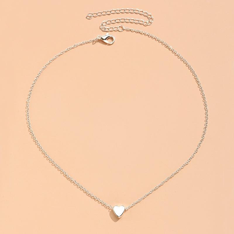 Ins Style Minimalist Heart-shaped Necklace Alloy Material Simple And Versatile Suitable For Women Wholesale And Retail