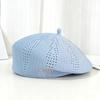 Elegant Japanese Style Hollowed Out Beret Hat Vintage Fashionable Weave Painter Hat Fresh Color Thin Crochet Knitted Cap Beach