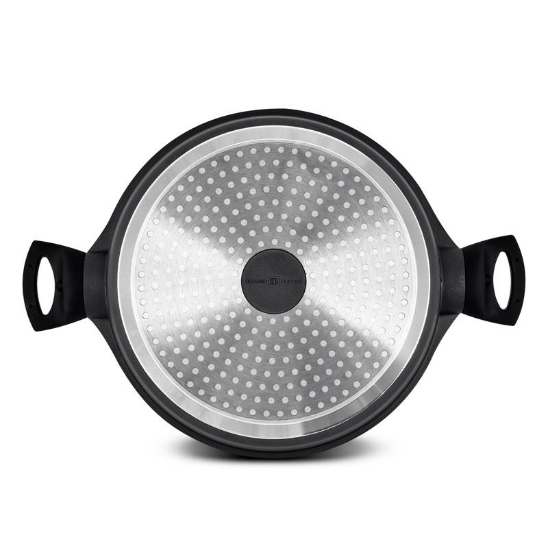 Aluminiumguss-Schmortopf Antihaftbeschichtet 28cm 6.5l Deckel Temperiertes Glas und Silikon Tfi Chambord Durand Dupont