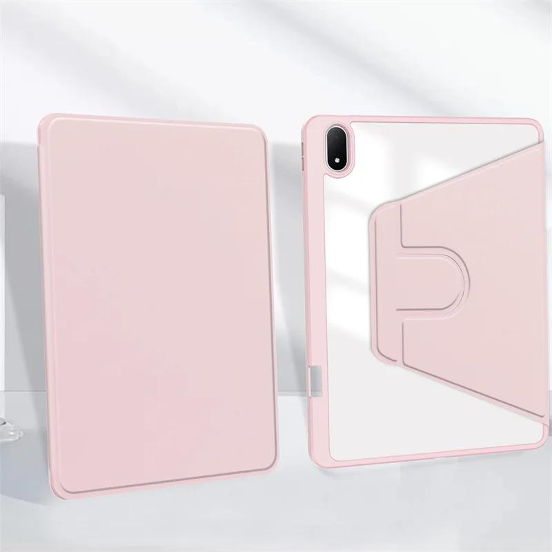 For Oneplus Pad 3 One Plus Pad 3 13.2 inch Case with Pencil Holder 360 Rotating PU Leather Acrylic Clear Hard Stand Cover