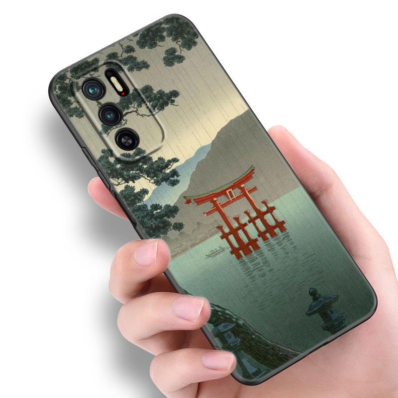 Ukiyo-e Japanese Style Art Phone Case For Xiaomi Redmi Note 7 8 9 10 Lite 11 11E 11T 12 Pro 11S 4G 10T 5G 8T 9S 10S Black Cover