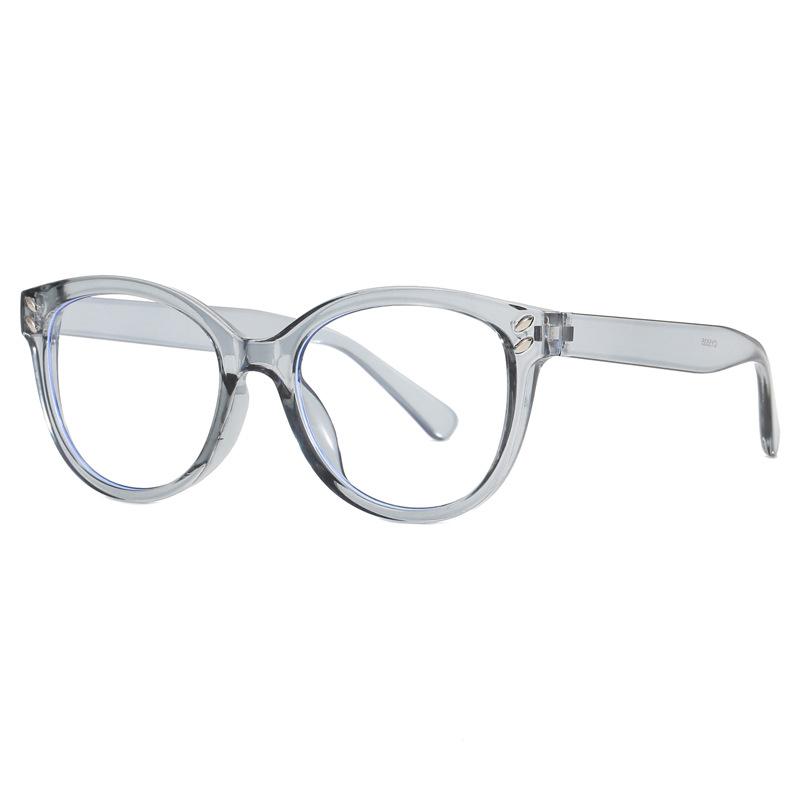 Korean Style Woman Glasses Rivets Decoration Round Shape Men Glasses Frame Vintage Blue Light Blocking Computer Glass