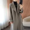 Autumn and Winter Double Sided Wool Double-Sided Cashmere Coat Women Winter  Mid-Length Loose Pockets Woolen Jacket Female Overcoat