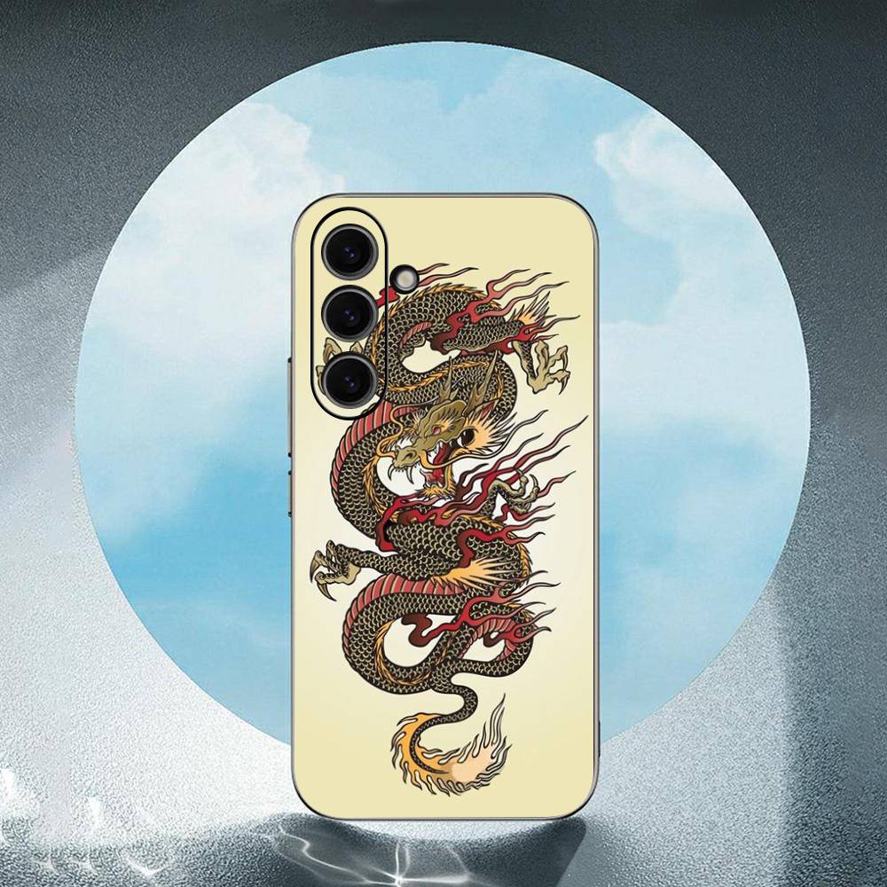 

Fashion Animal Red Dragon Luxury Black Phone Case For Samsung Galaxy S23 S24 S25 Ultra S22 Plus S21 SamsungS23 5G
