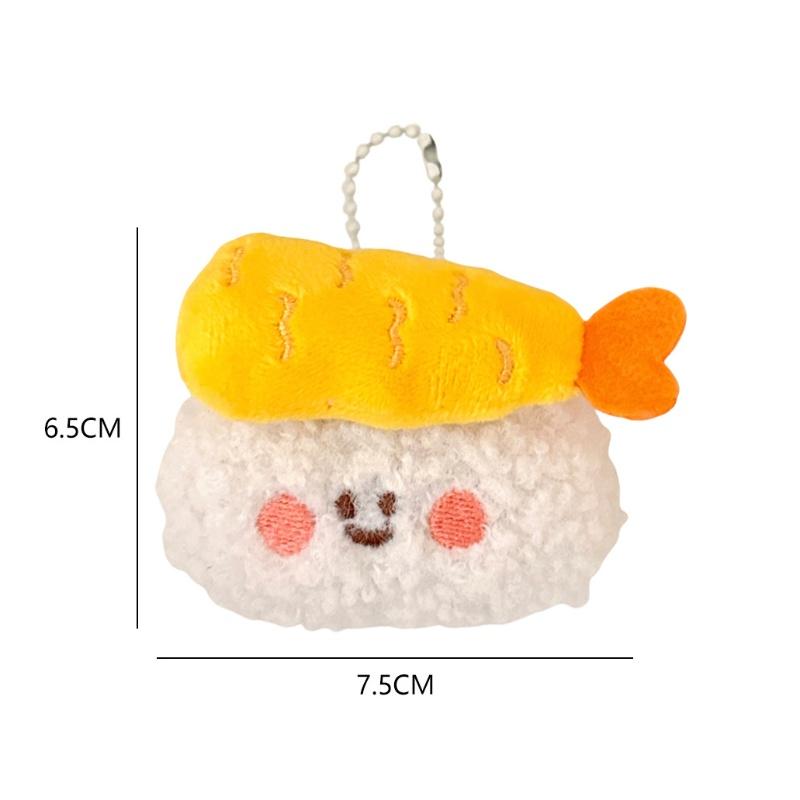 Adorable Soft Food Shaped Keyring Sushi Hanging Decor Backpack Charm Novelty Gift