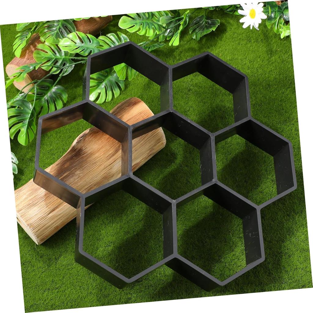 Concrete Brick Mold Hexagon Concrete Moulds DIY Cement Floor Tile Mold for Garden Driveway Walk Maker Cement Molds