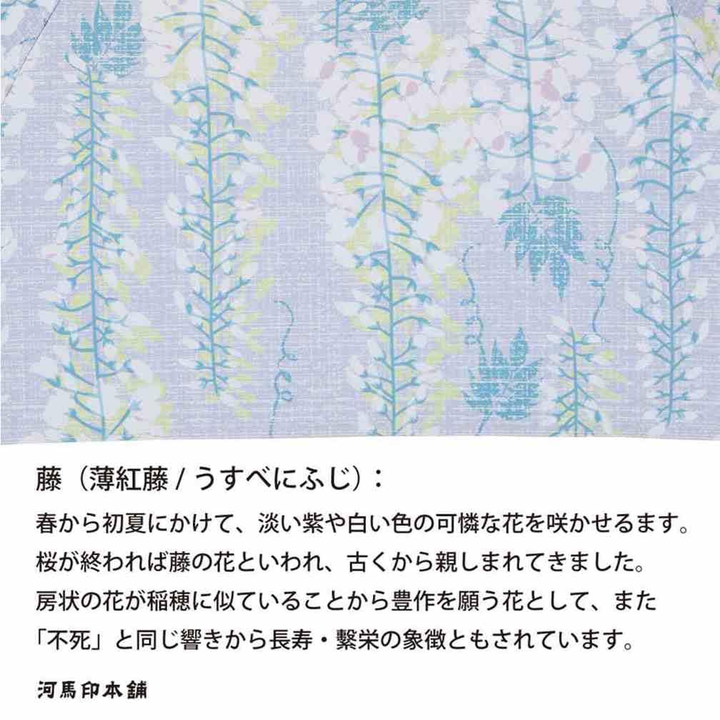 Ogawa Folding Parasol with Japanese Wisteria Suitable for Sun and UV Heat and Water by Kabajirushi Perfect for Kimono and Summer Festival Product