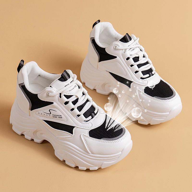 

Small inner height increase small white shoes women s platform versatile spring and autumn new dad shoes breathable casual sports shoes 35 чорний