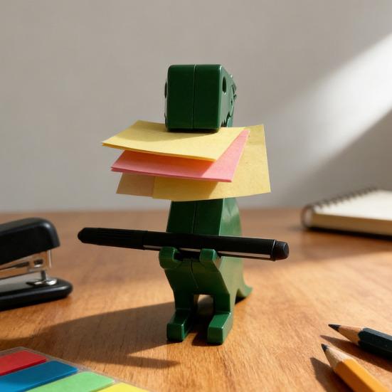3D Dinosaurier Sticker Notizhalter Stifthalter Lustiger Schreibtisch Memo Organizer mit Schreibtischnotizspender