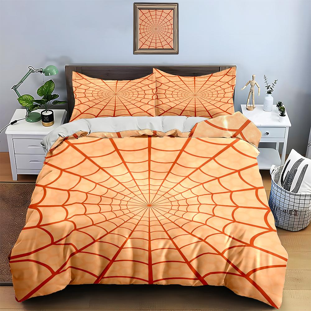 Geometric, radial, web-like. Bedding Duvet cover sets Duvet covers Pillowcases gifts (1 * Duvet Cover 2 * Pillowcases, without duvet insert)