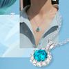D Color 3 Carat Blue Moissanite Necklace Pendant for Women Fine Lab Diamond Gemstone S925 Pure Silver Neck Chain Jewelry