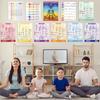 11pcs Chakras Posters (14.2 x 11.0 in) Yoga Poses Posters Set, Healing Meditation Yoga Pose with Crystals & Affirmations Quick Reference Guide,