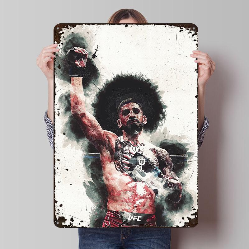 Ilia Topuria Tinplate Poster Customized Wall Art Vintage Metal Signs Retro Tin Plaque for Decoration Home Decor Accessories Room