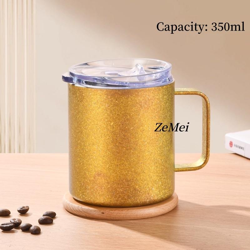 

Pure Titanium Double-Wall Coffee Cup,With lid 350 ml Wide-Mouth Beer Mug,Cold Drink Tumbler Portable Outdoor Camping Travel Mug 350ml