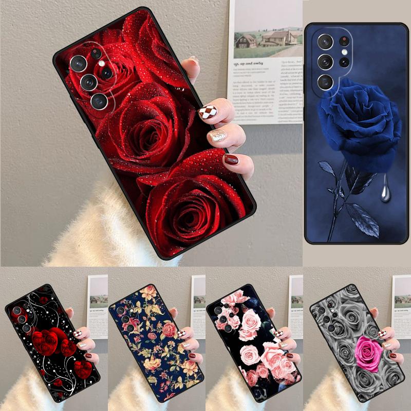 Elegant Vintage Floral Rose Phone Case for Samsung Galaxy Note 10 Pro S26 Ultra S23 S24 FE S25 S21 S22 PLUS Shockproof Cove