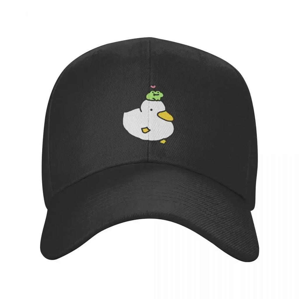 duck and frog Baseball Cap Rugby Big Size Hat Hats Unisex Womens