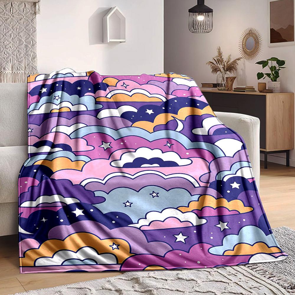 

1pc Cloudy Night Sky Blanket Warm,Perfect for Camping And Travel, Making It a Great Gift for Any Season yy250904188 75x90cm