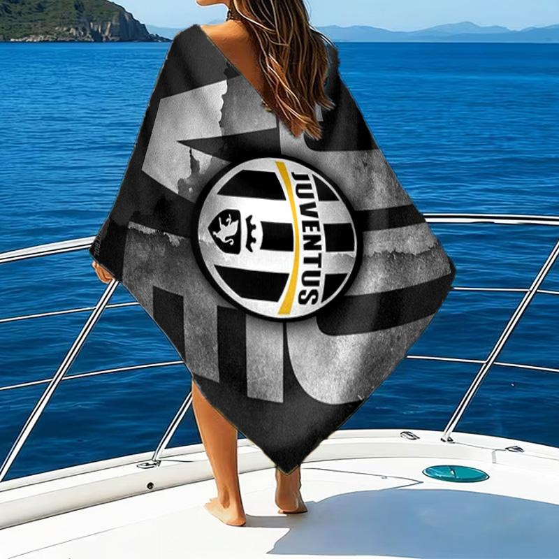 Fußball Fußballwappen Aufgedrucktes Strandtuch, Superweiche Mikrofaser, Perfektes Geschenk Geburtstag, für Pool, Strand, Reisen, für Familie und Freunde