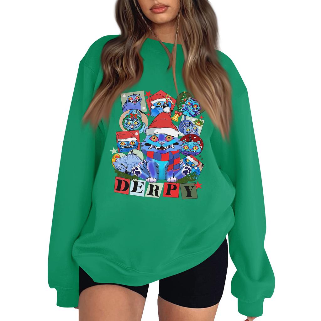 Women's Fashion Long-Sleeve Pullover Sweatshirt With Fun Movie-Themed Print