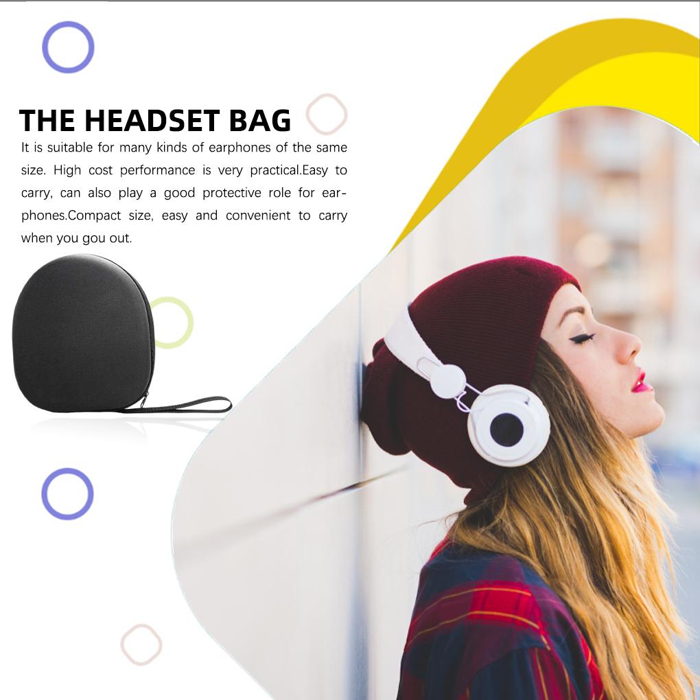 Headphone Carrying Case Shockproof Headset Pouch Anti-pressure Universal Capacity Earphone Container Company Supplies