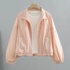 Giacca Estiva Leggera con Coulisse Protezione Solare Donna Cappotto Corto Protezione Solare Coreano Larga con Lettere Collo Alto Giacca Top